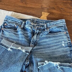 American Eagle Outfitters Distressed Blue Boyfriend Jeans